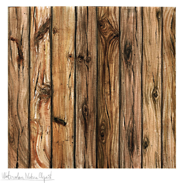 水彩自然剪贴-木制纹理图片下载