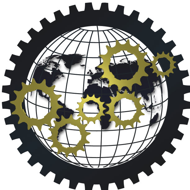 物流供应链齿轮网络概念与全球接轨图片下载