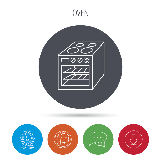 烤箱图标。电炉的迹象。图片下载