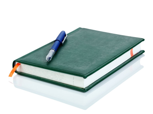 皮革笔记本和笔图片下载