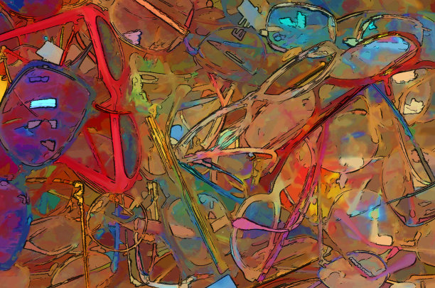 插图数字效果眼镜图片下载