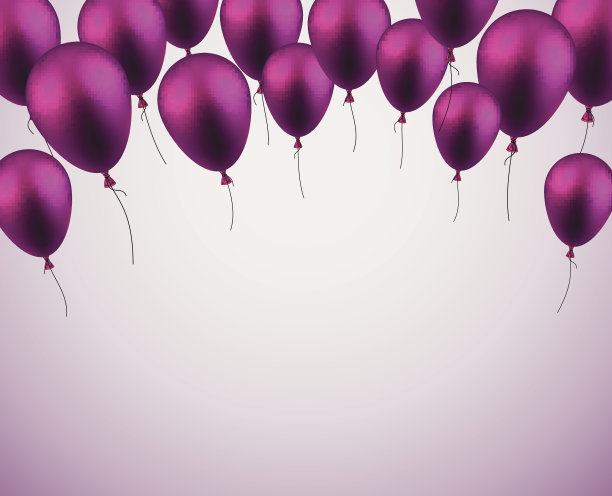 用紫色气球来庆祝背景。图片下载