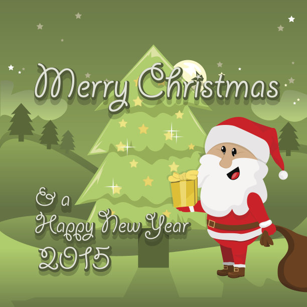 圣诞背景与圣诞老人-插图图片下载