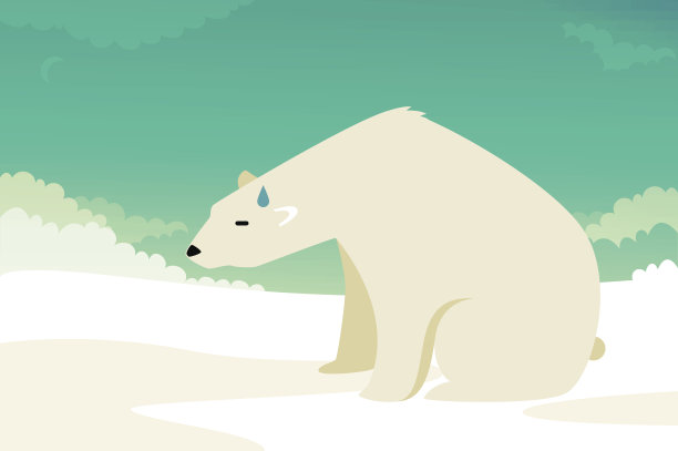 北极熊矢量插画：气候变化图片下载
