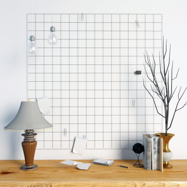 3 d图,工作场所。阁楼风格。素材图片