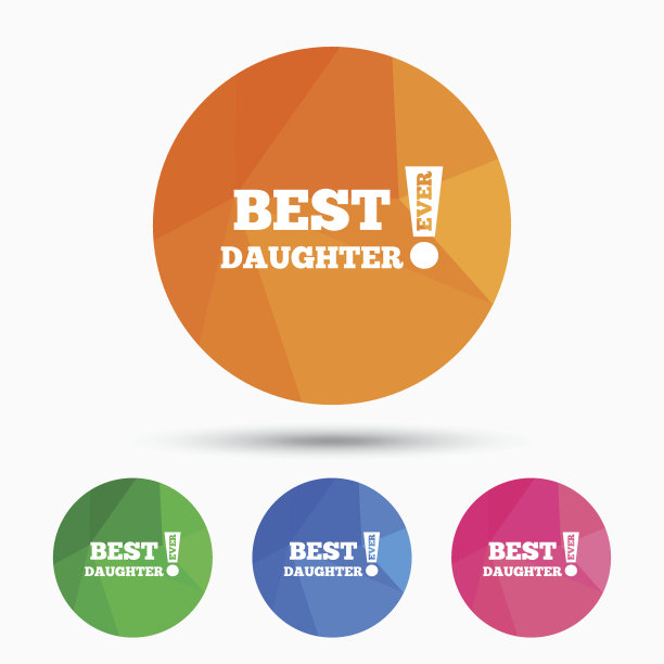 最好的女儿标志图标。奖的象征。图片下载