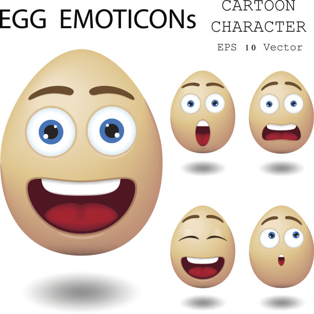 蛋表情卡通人物eps 10矢量图片下载