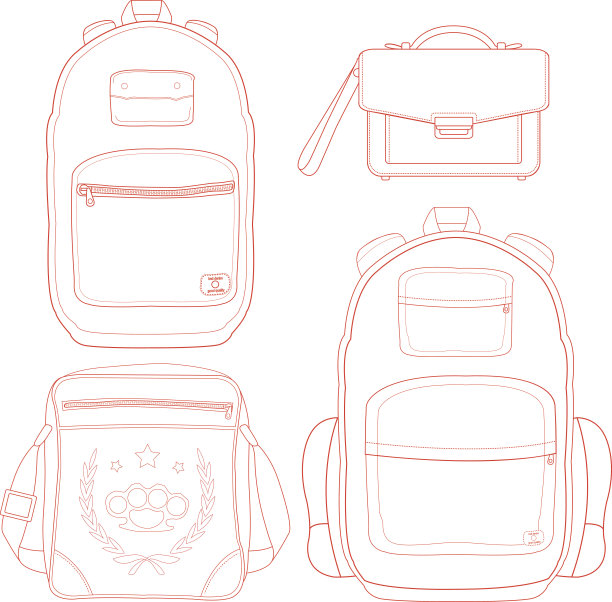 一套4款时尚男士包。轮廓图片下载