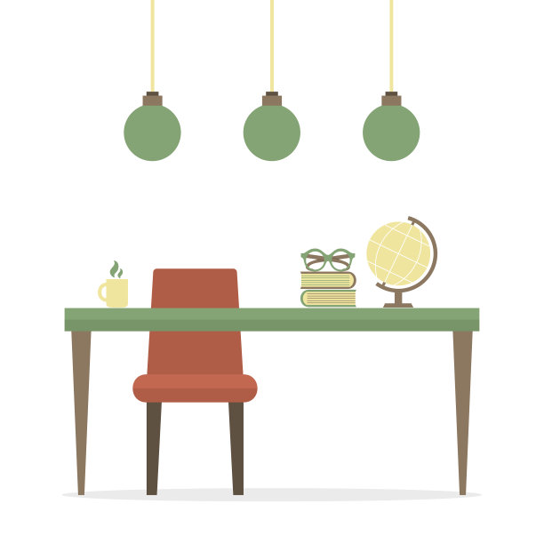 平面设计工作场所隔离在白色图片下载