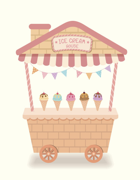 冰淇淋屋，推车咖啡馆图片下载