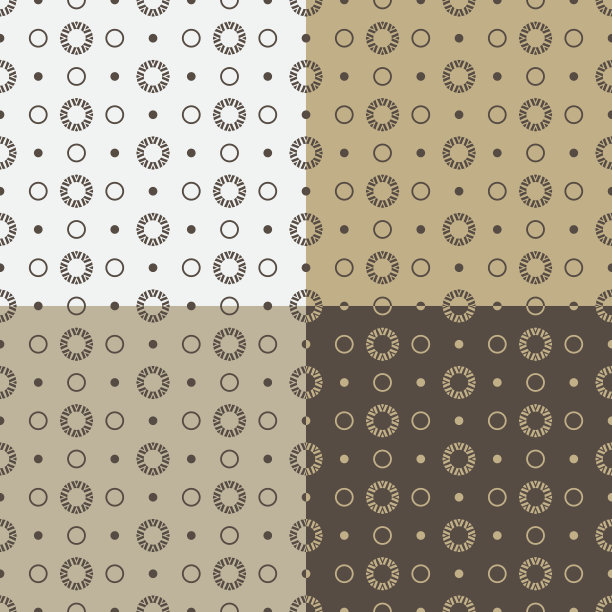 一套4个咖啡无缝模式图片下载