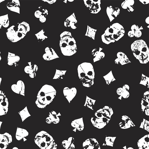 带有头骨的垃圾摇滚背景。图片下载