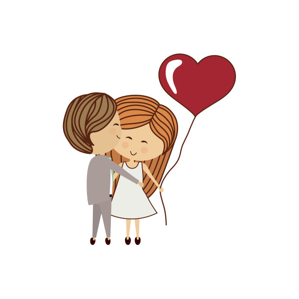 可爱的一对卡通图片下载