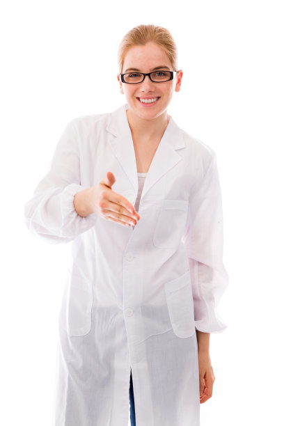 女科学家伸出手来握手图片下载