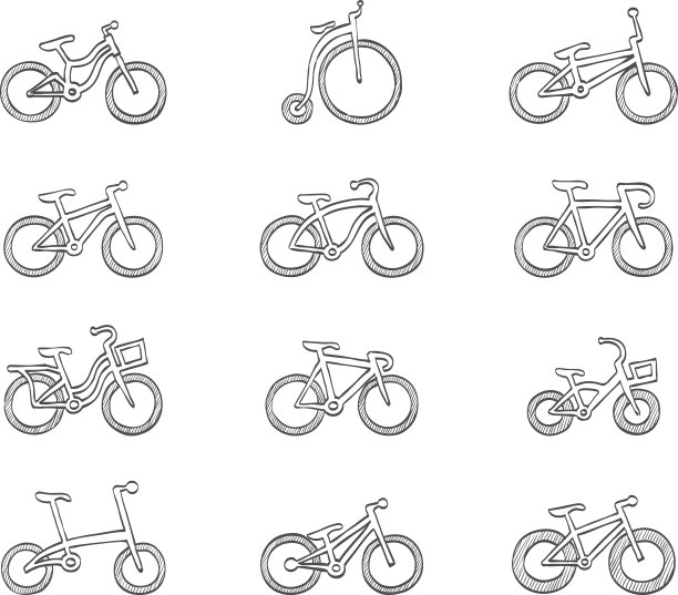 草图图标-自行车图片下载