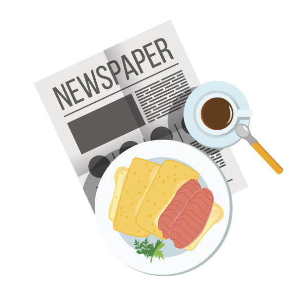 早餐三明治和咖啡俯视图。图片下载