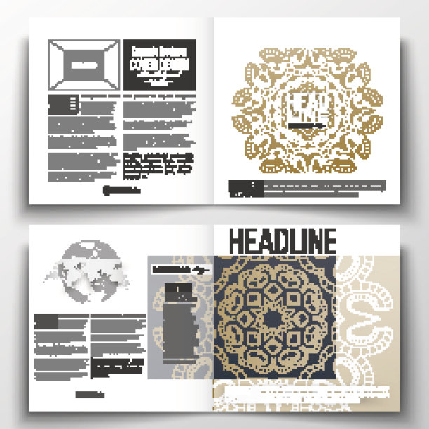 为宣传册、杂志、传单制作年度报告业务模板图片下载