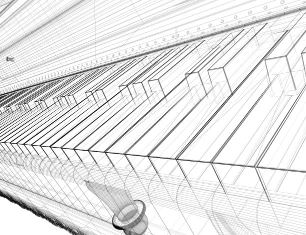 带路径的古董三角钢琴图片下载