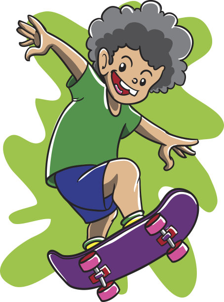 粗鲁的男孩玩滑板图片下载