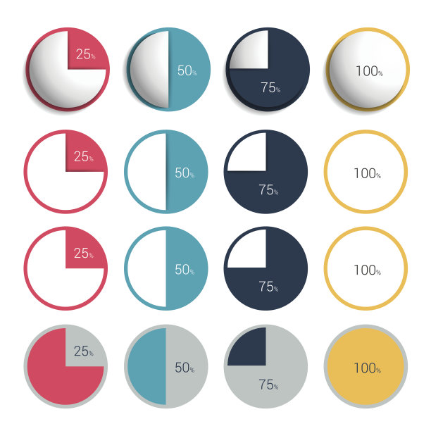 一套3d，塑料和扁圆，圆形图表，图表。图片下载