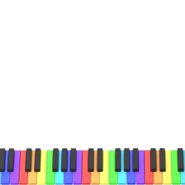 彩虹色的钢琴键盘图片下载