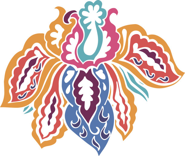 抽象的花朵图案。矢量图图片下载