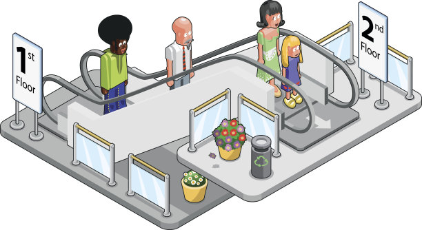 电梯上的人(矢量图)图片下载