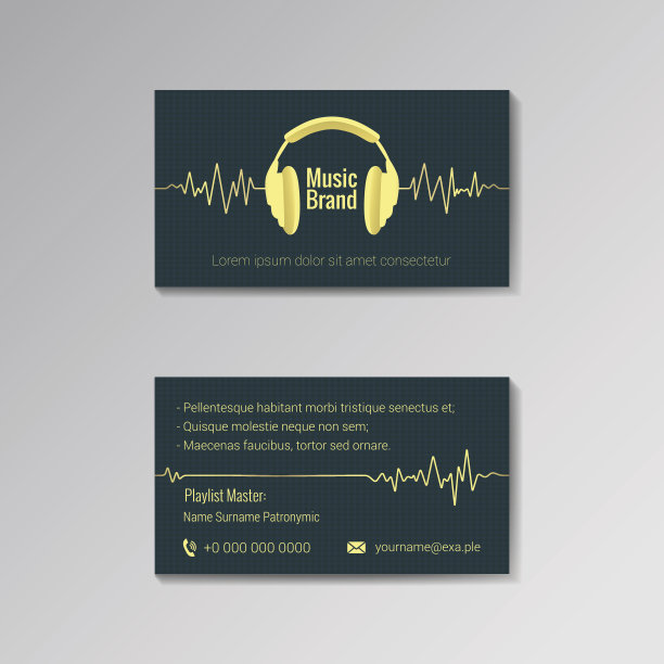 音乐品牌名片模板图片下载