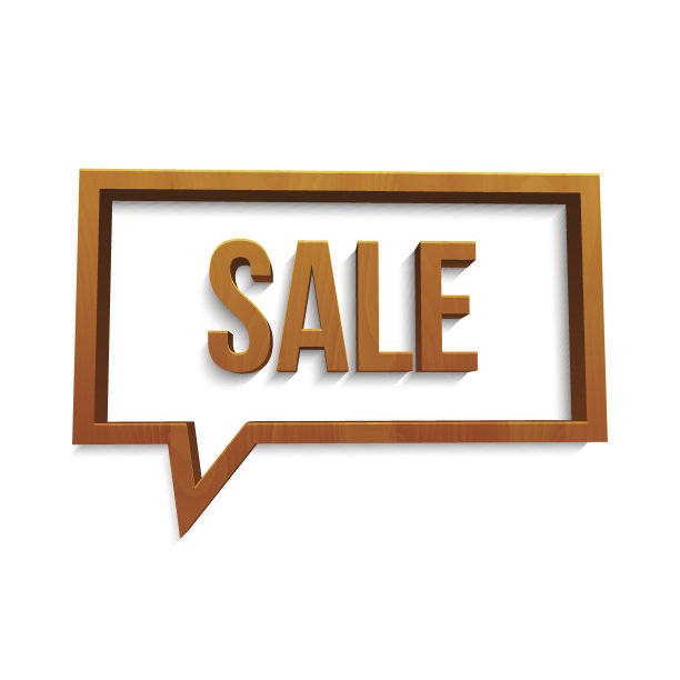 木制销售标志讲话气泡图标图片下载