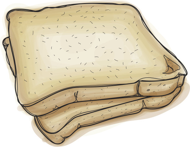 切片面包矢量手绘在白色背景01图片下载