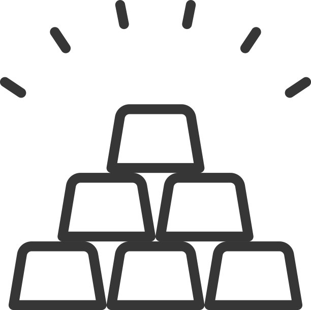 金色条形轮廓图标图片下载