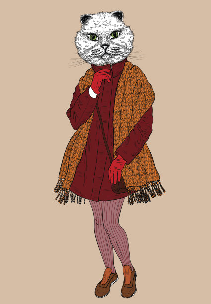 时尚的猫肖像图片下载