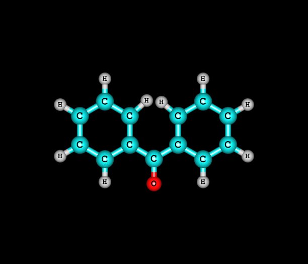二苯甲酮分子在黑色上分离图片下载