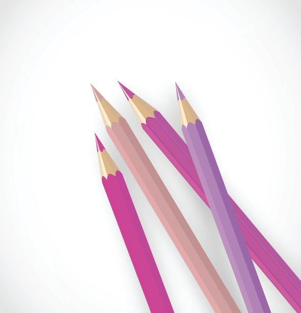 彩色铅笔在白色背景矢量插图图片下载