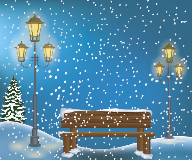 冬季森林景观圣诞背景图片下载