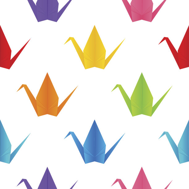 无缝的纸鹤图案图片下载