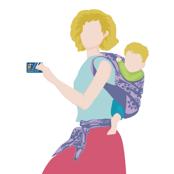 拿着信用卡的年轻女子图片下载