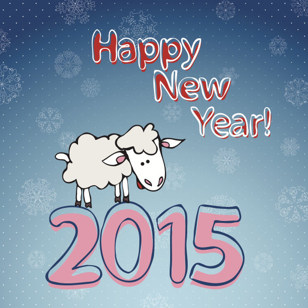 矢量2015年快乐的新年背景排版风格图片下载