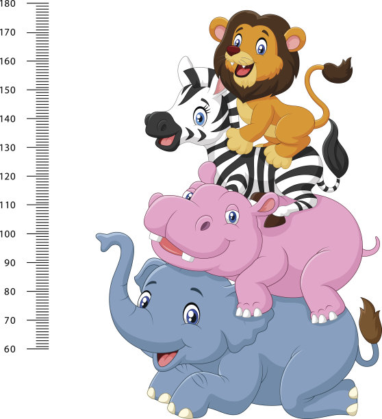 高度规模与有趣的非洲动物收集集素材图片