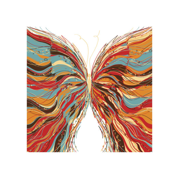 白色背景上的矢量蝴蝶设计。图片下载