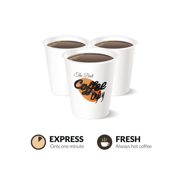 一次性咖啡杯孤立在白色背景图片下载