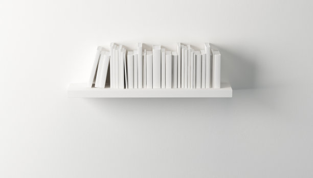 放有白皮书的书架图片下载