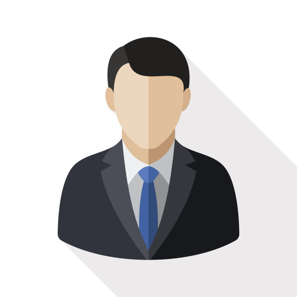 男性用户图标与长阴影的白色背景图片下载