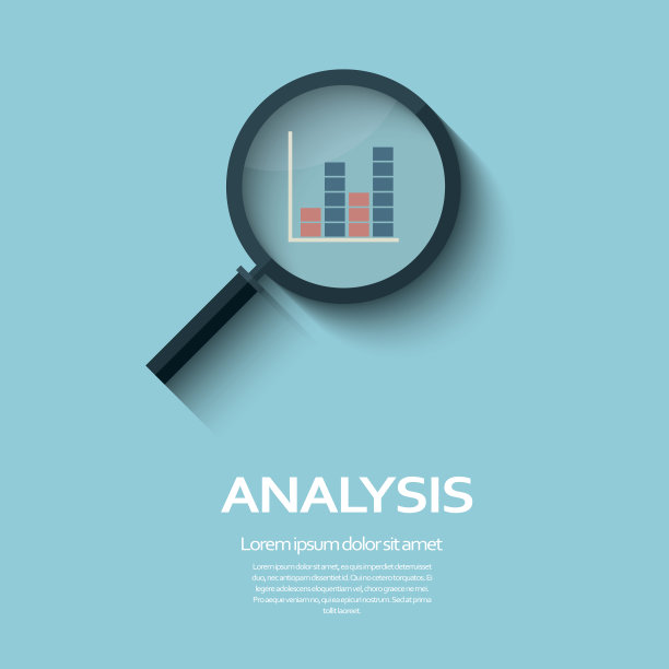 业务分析符号与放大镜图标和图表。图片下载