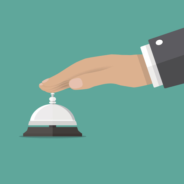 商人手摇服务铃素材图片