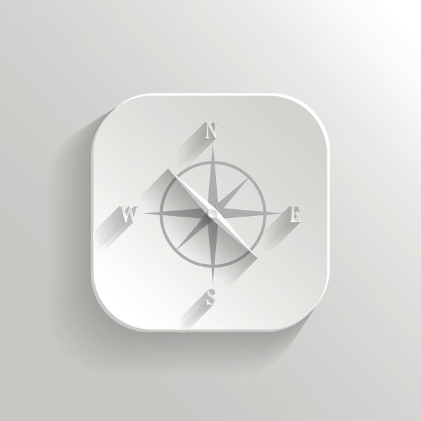指南针图标 - 矢量白色App按钮素材图片