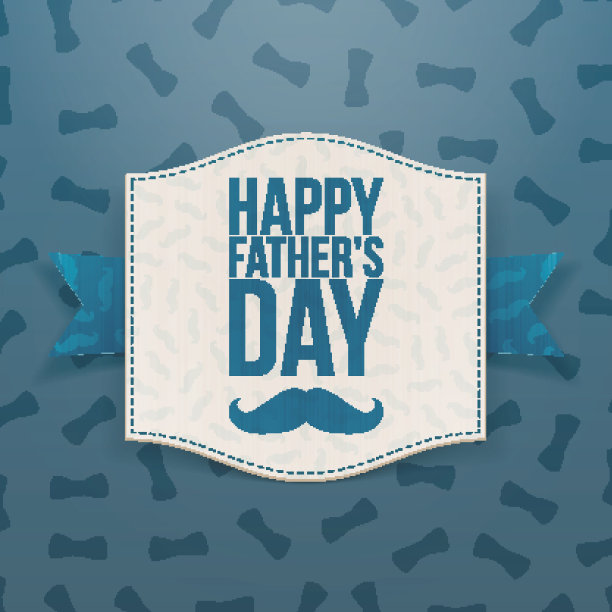 父亲节祝福横幅用蓝丝带图片下载