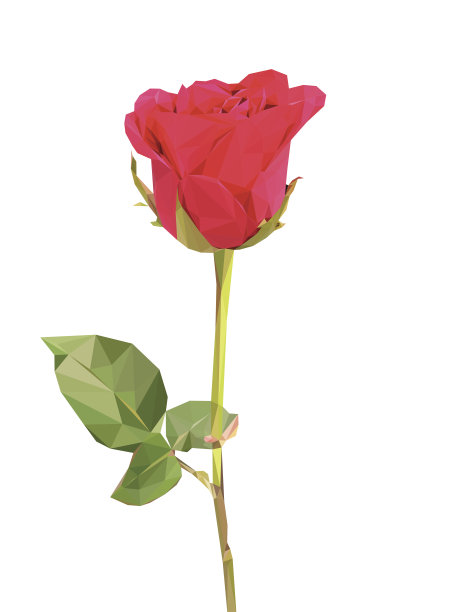 红色的多边形玫瑰图片下载