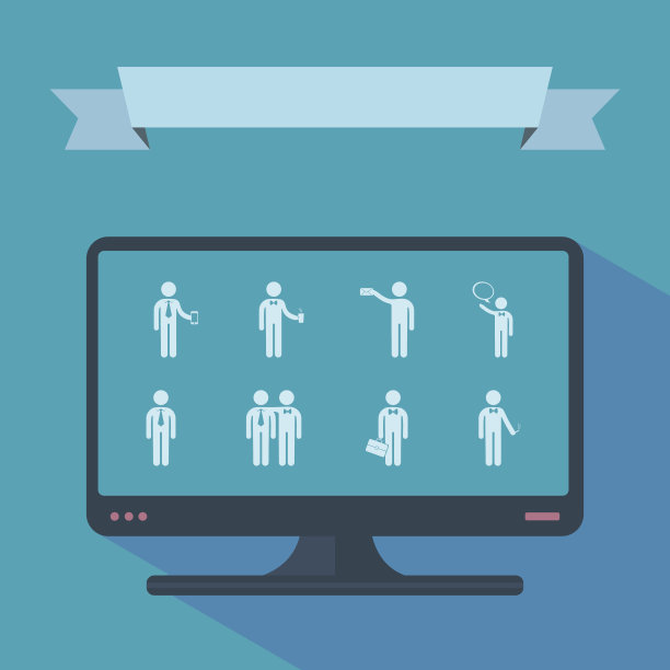 集会的人的剪影简笔画图片下载