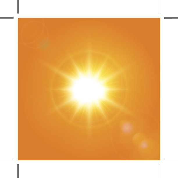 矢量夏季背景与灿烂的太阳爆发素材图片